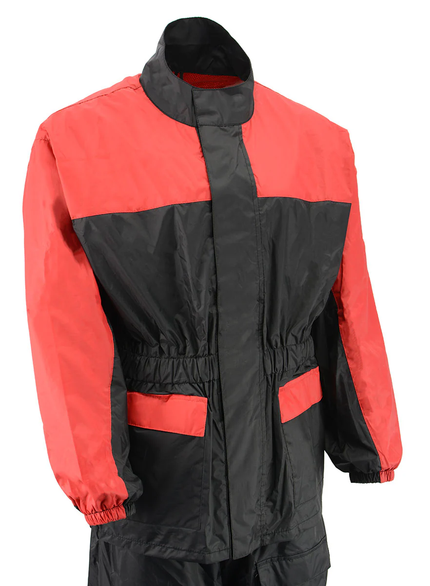 NexGen XS5031 Women's Red and Black Water Proof Rain Suit with Cinch Sides - Image 7