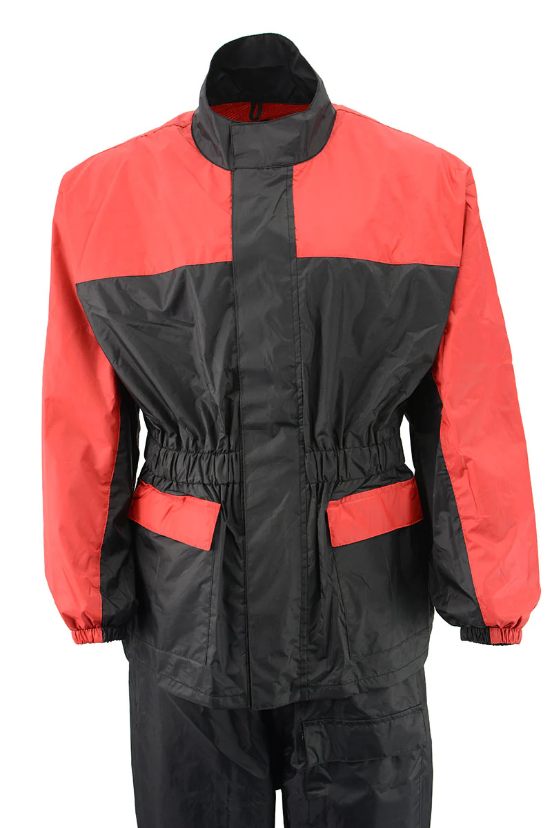 NexGen XS5031 Women's Red and Black Water Proof Rain Suit with Cinch Sides - Image 9