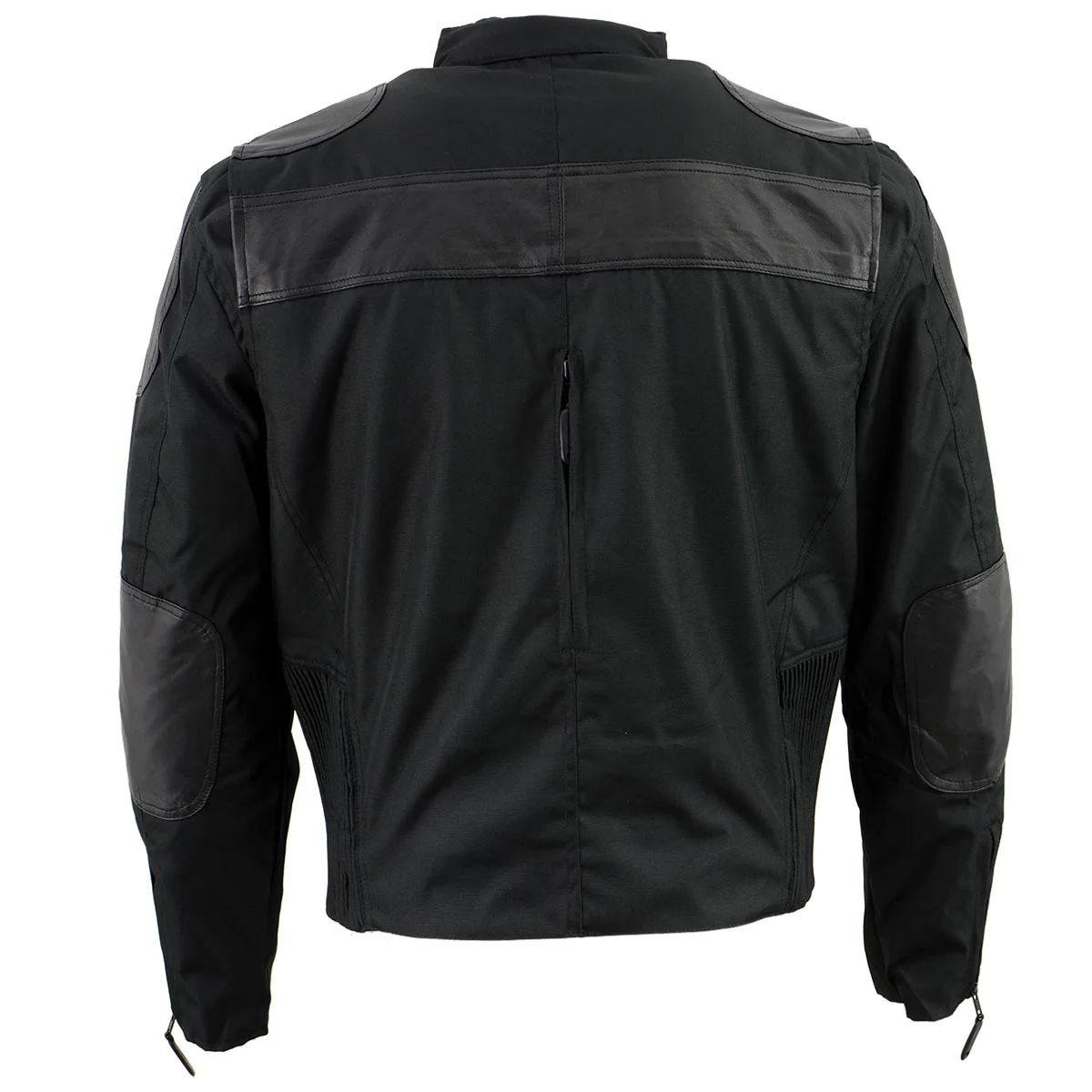 NexGen Men’s SH2177 Black Leather and Textile Vented Racer Jacket - Image 2