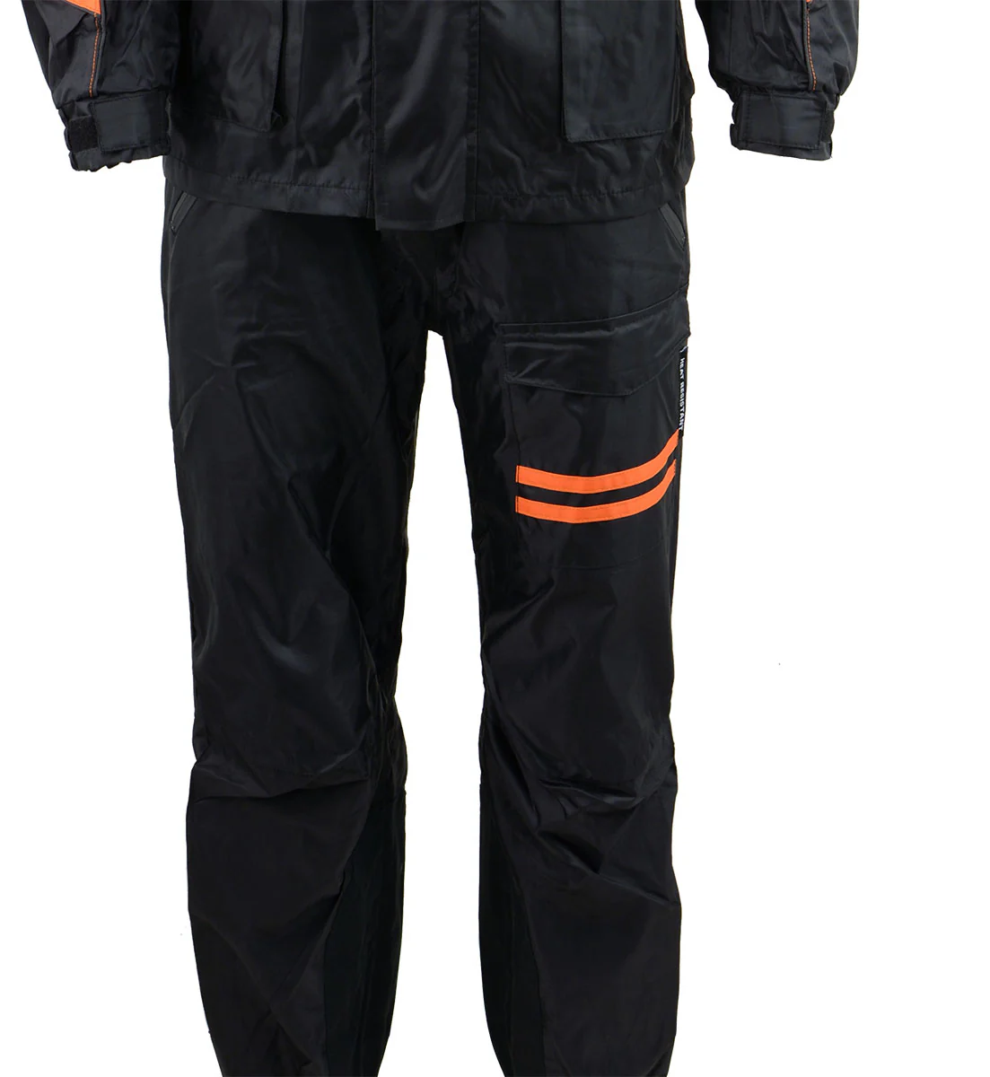 NexGen Men's SH2051 Black and Orange Hooded Water Proof Armored Rain Suit - Image 5