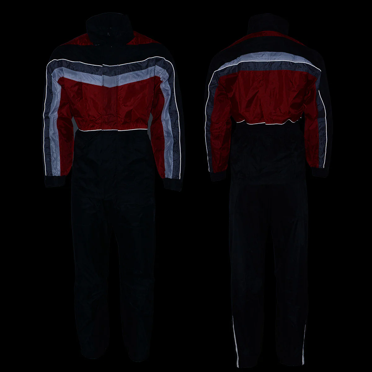 NexGen Men's SH2226 Black and Red Hooded Water Proof Rain Suit - Image 3