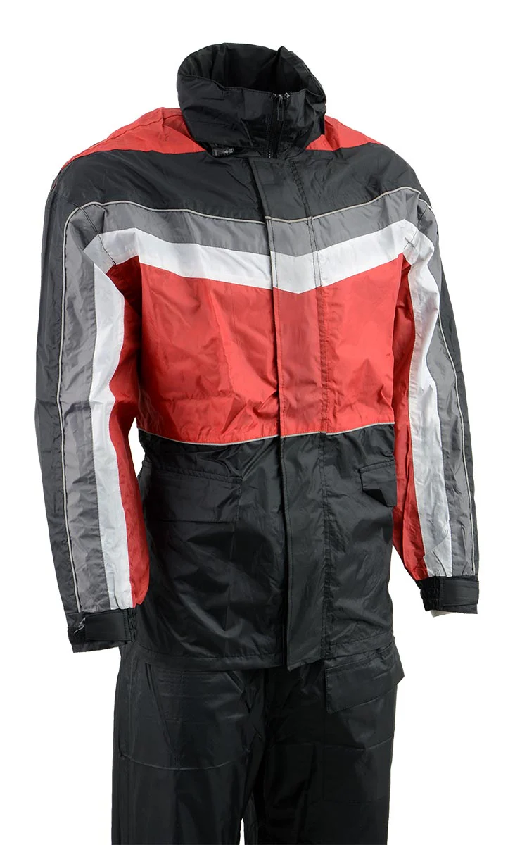 NexGen Men's SH2226 Black and Red Hooded Water Proof Rain Suit - Image 5