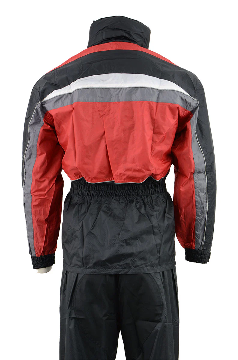 NexGen Men's SH2226 Black and Red Hooded Water Proof Rain Suit - Image 7