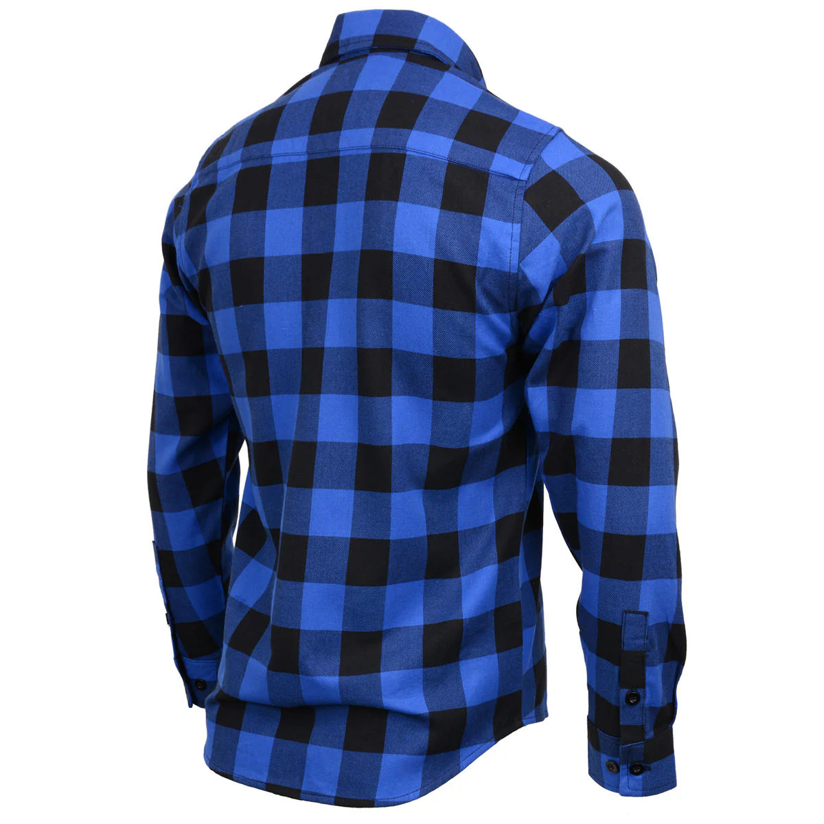 Milwaukee Leather MNG11634 Men's Black and Blue Flannel Plaid Long Sleeve Cotton Button Down Shirt - Image 5