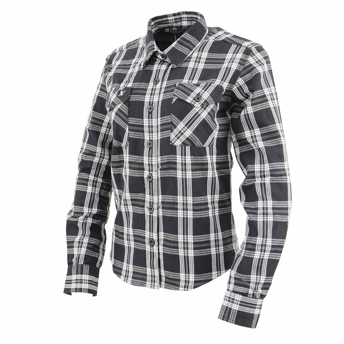 Milwaukee Leather MNG21600 Women's Casual Black and White Long Sleeve Cotton Flannel Shirt - Image 4
