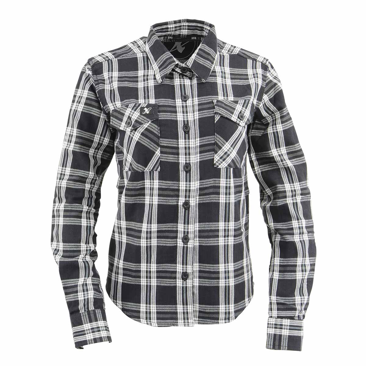 Milwaukee Leather MNG21600 Women's Casual Black and White Long Sleeve Cotton Flannel Shirt - Image 5