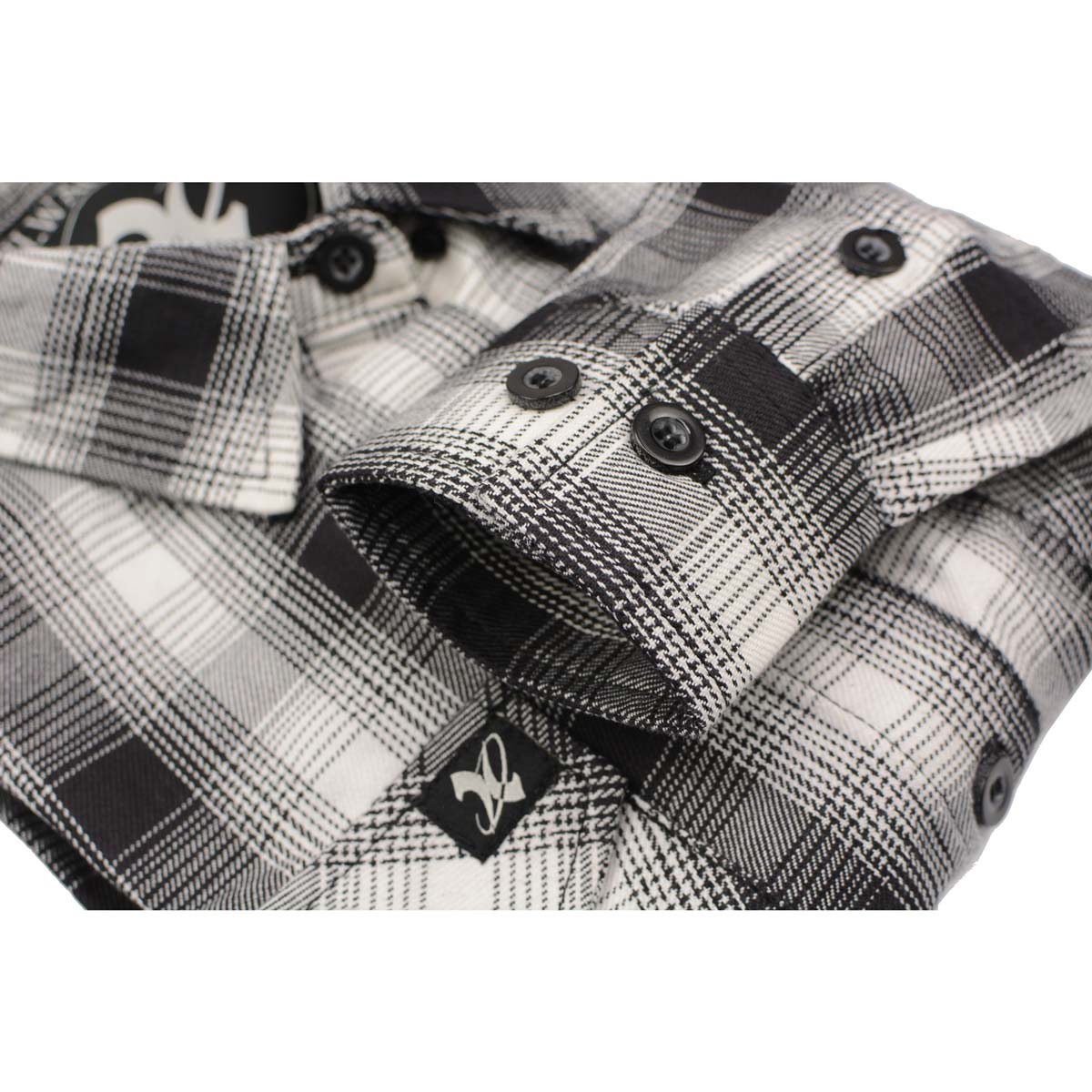 Milwaukee Leather MNG21600 Women's Casual Black and White Long Sleeve Cotton Flannel Shirt - Image 9