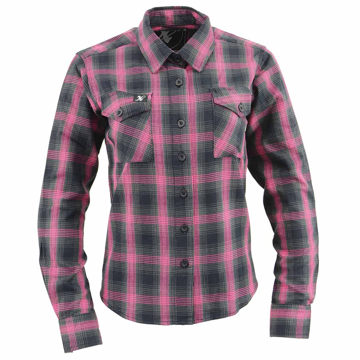 Milwaukee Leather MNG21604 Women's Casual Black with Pink Long Sleeve Casual Cotton Flannel Shirt - Image 13