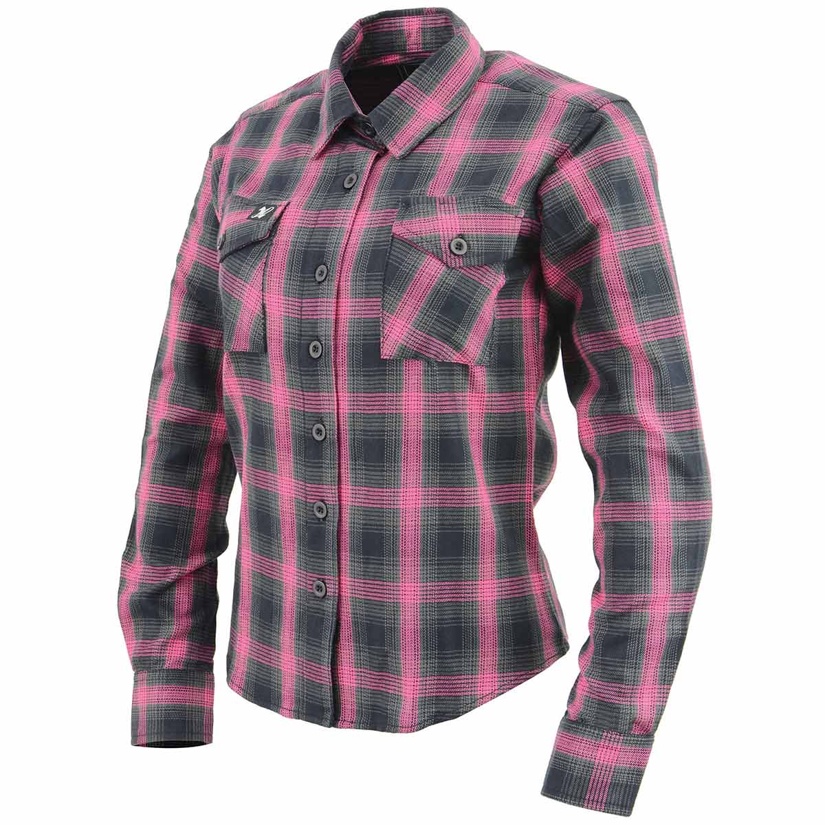 Milwaukee Leather MNG21604 Women's Casual Black with Pink Long Sleeve Casual Cotton Flannel Shirt - Image 14