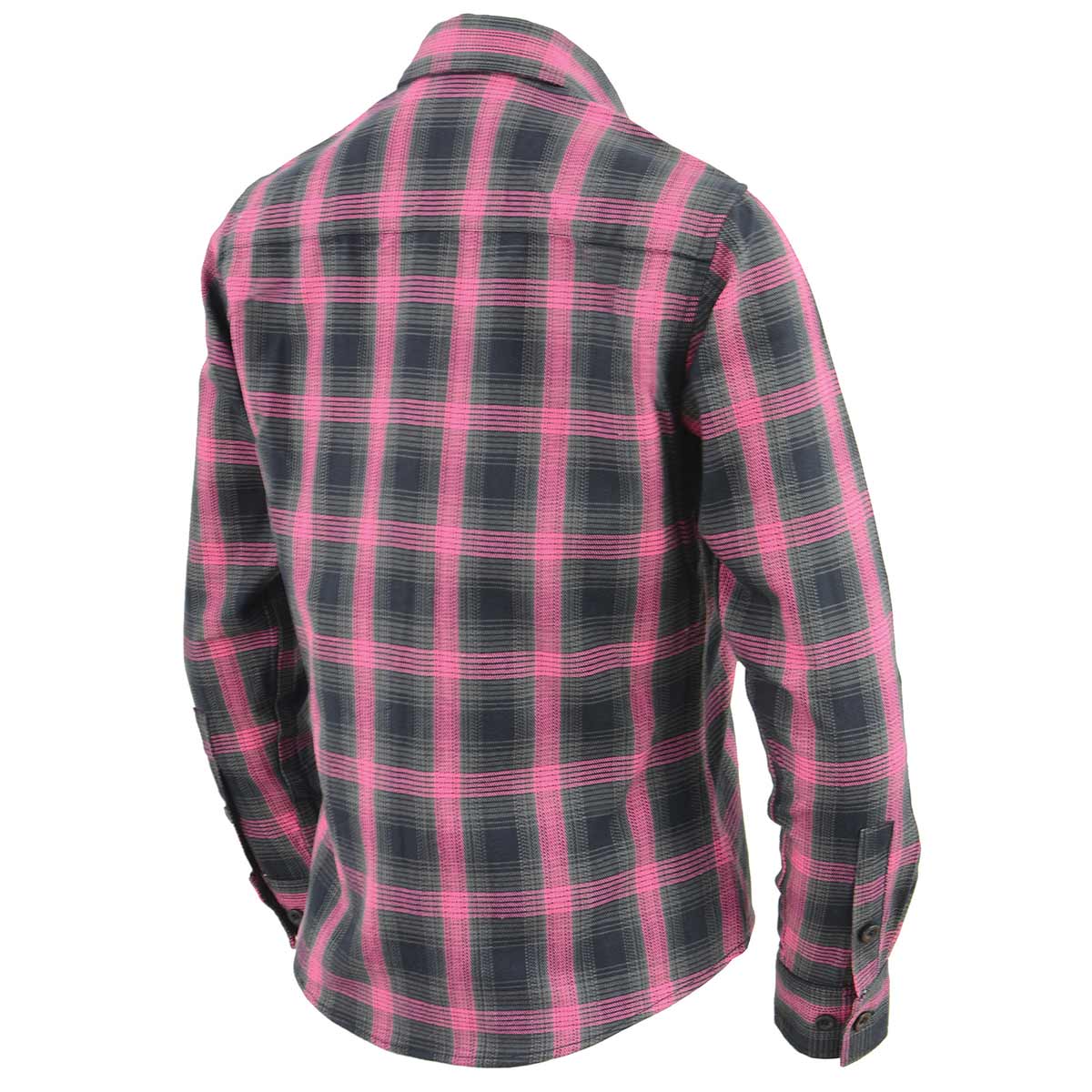 Milwaukee Leather MNG21604 Women's Casual Black with Pink Long Sleeve Casual Cotton Flannel Shirt - Image 15