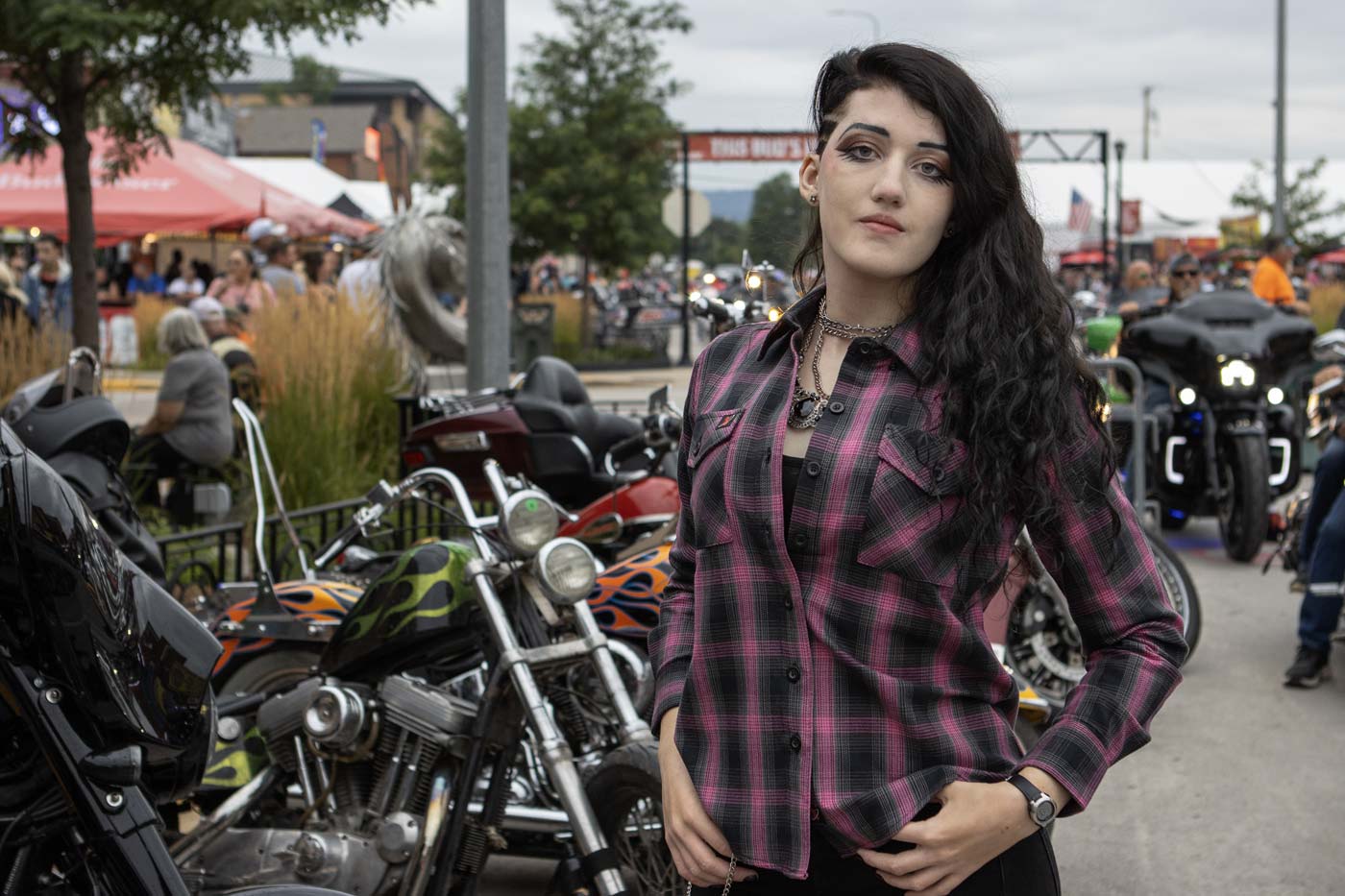 Milwaukee Leather MNG21604 Women's Casual Black with Pink Long Sleeve Casual Cotton Flannel Shirt - Image 4
