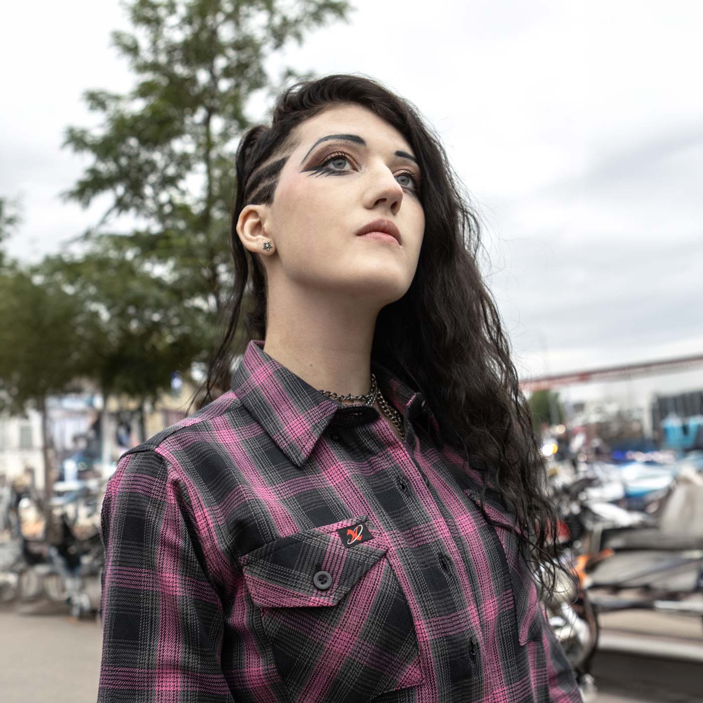 Milwaukee Leather MNG21604 Women's Casual Black with Pink Long Sleeve Casual Cotton Flannel Shirt - Image 5