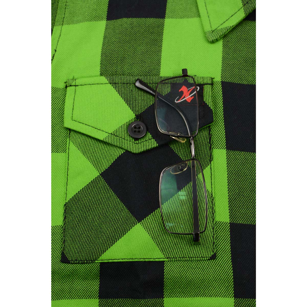 Milwaukee Leather MNG21606 Women's Lime Green and Black Long Sleeve Cotton Casual Flannel Shirt - Image 13