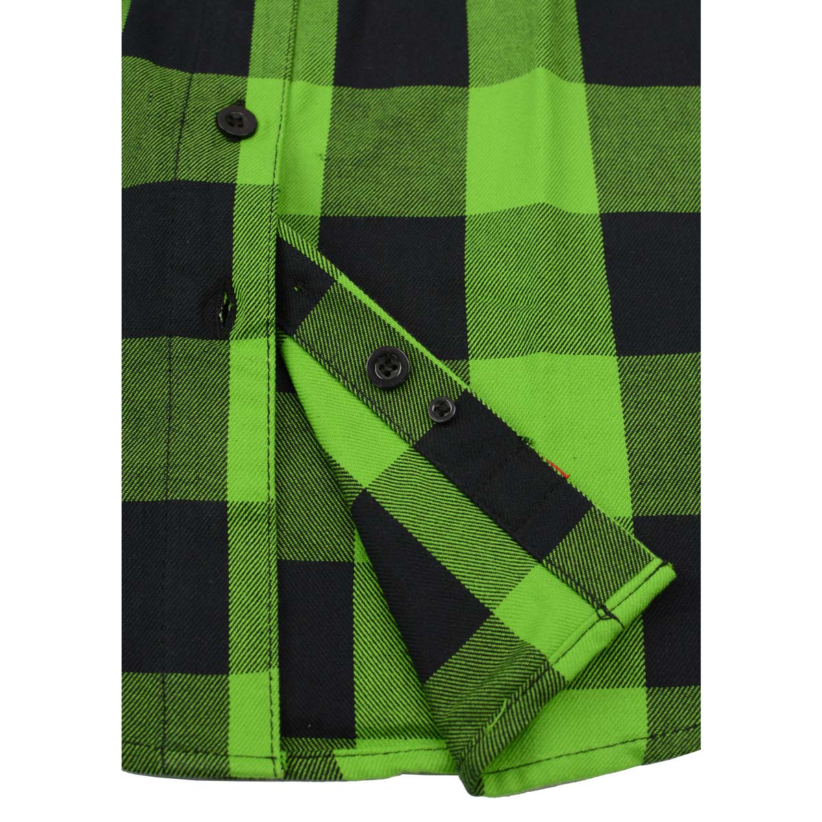 Milwaukee Leather MNG21606 Women's Lime Green and Black Long Sleeve Cotton Casual Flannel Shirt - Image 14