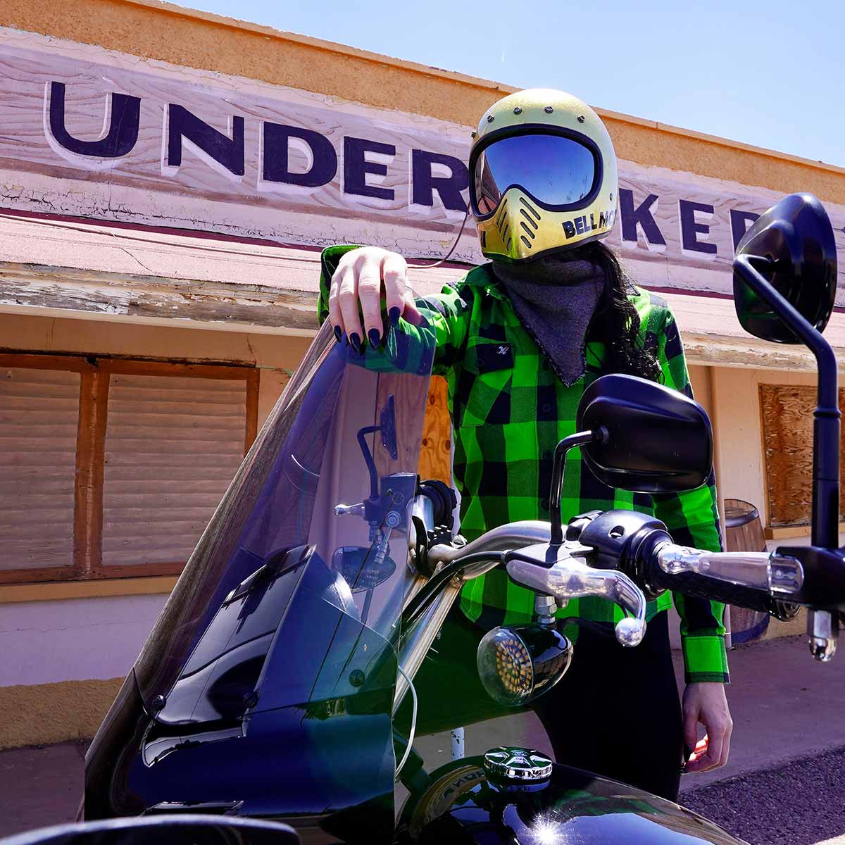 Milwaukee Leather MNG21606 Women's Lime Green and Black Long Sleeve Cotton Casual Flannel Shirt - Image 9