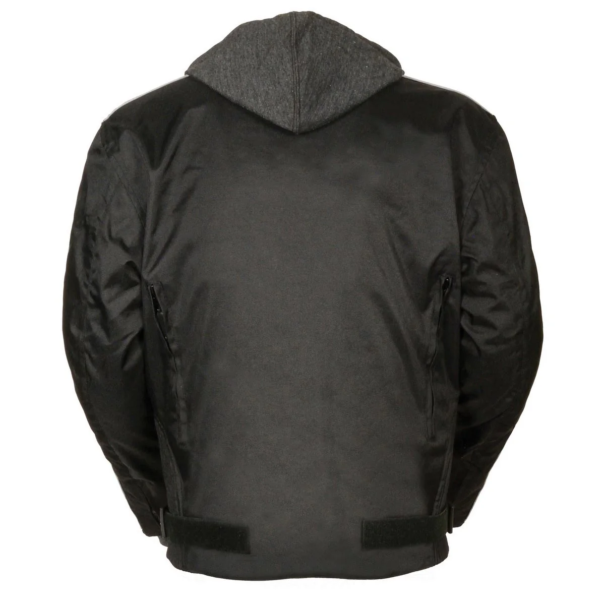 NexGen SH2034 Men's Black and Grey Nylon Racer Jacket with Hoodie - Image 2