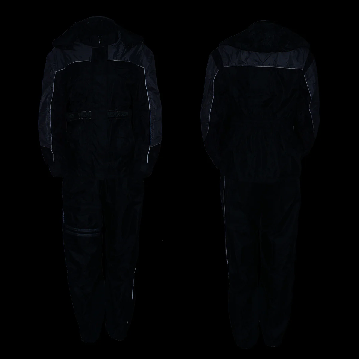 NexGen Ladies SH204901 Black and Grey Armored and Hooded Water Proof Rain Suit - Image 4