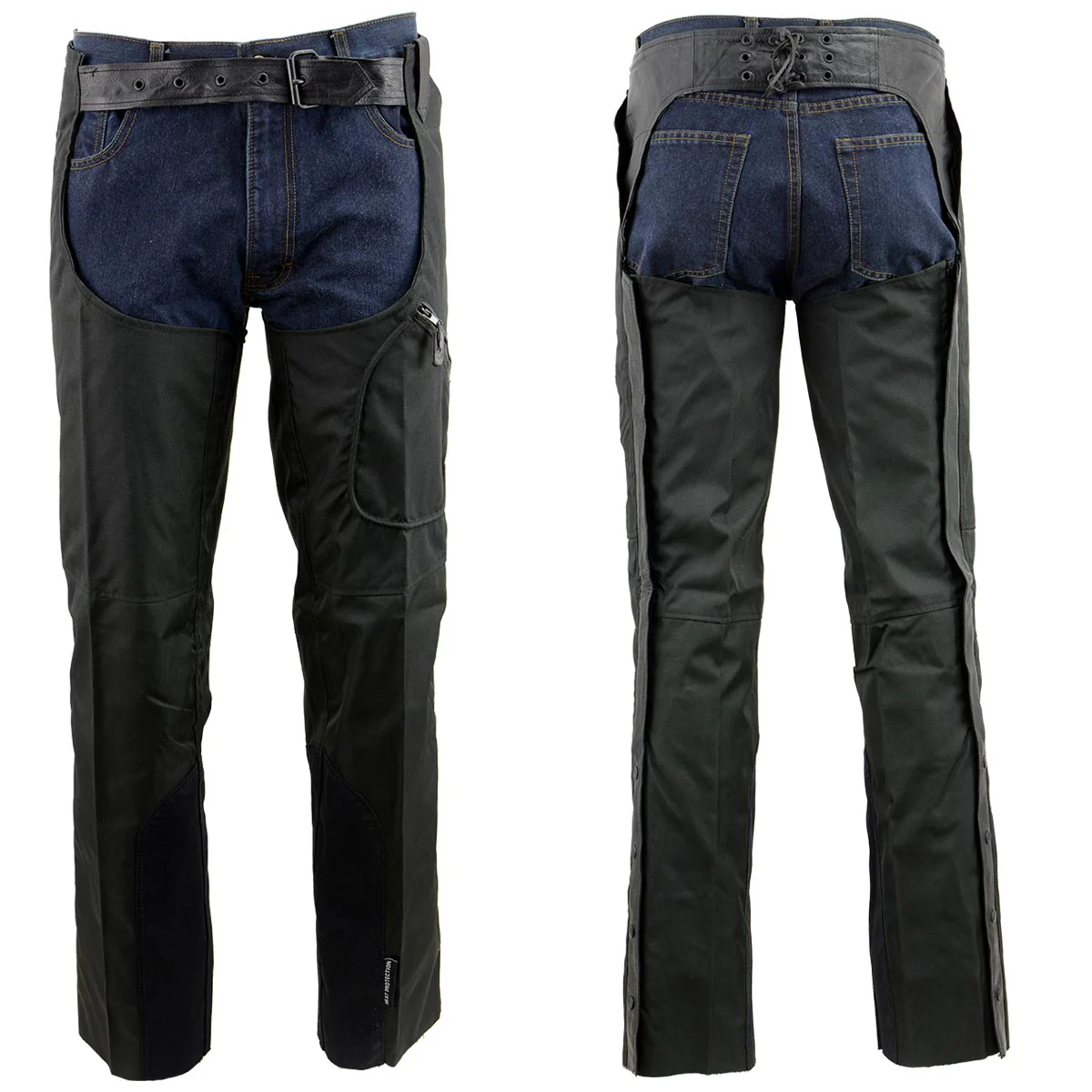 NexGen SH2258 Men's Black Textile Riding Chaps with Heat Protection - Image 3