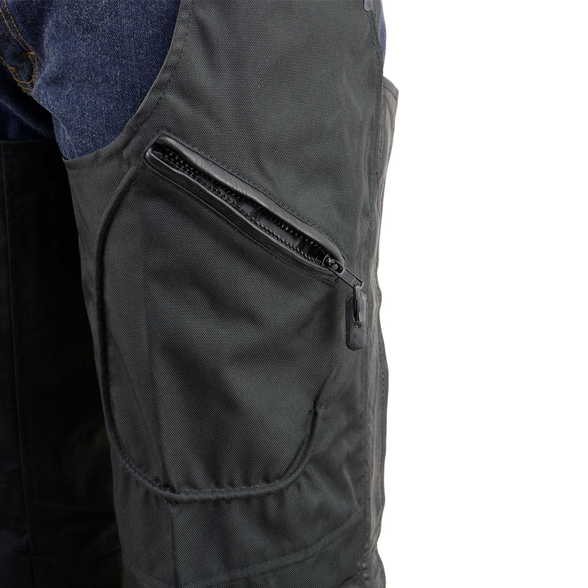 NexGen SH2258 Men's Black Textile Riding Chaps with Heat Protection - Image 6