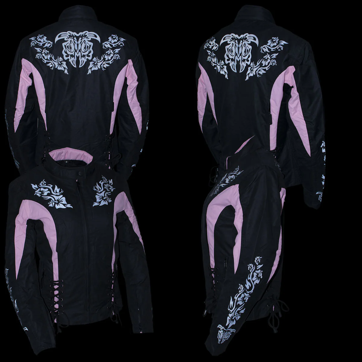 NexGen SH236806 Women's 'Reflective Buffalo Head' Black and Pink Textile Jacket - Image 2