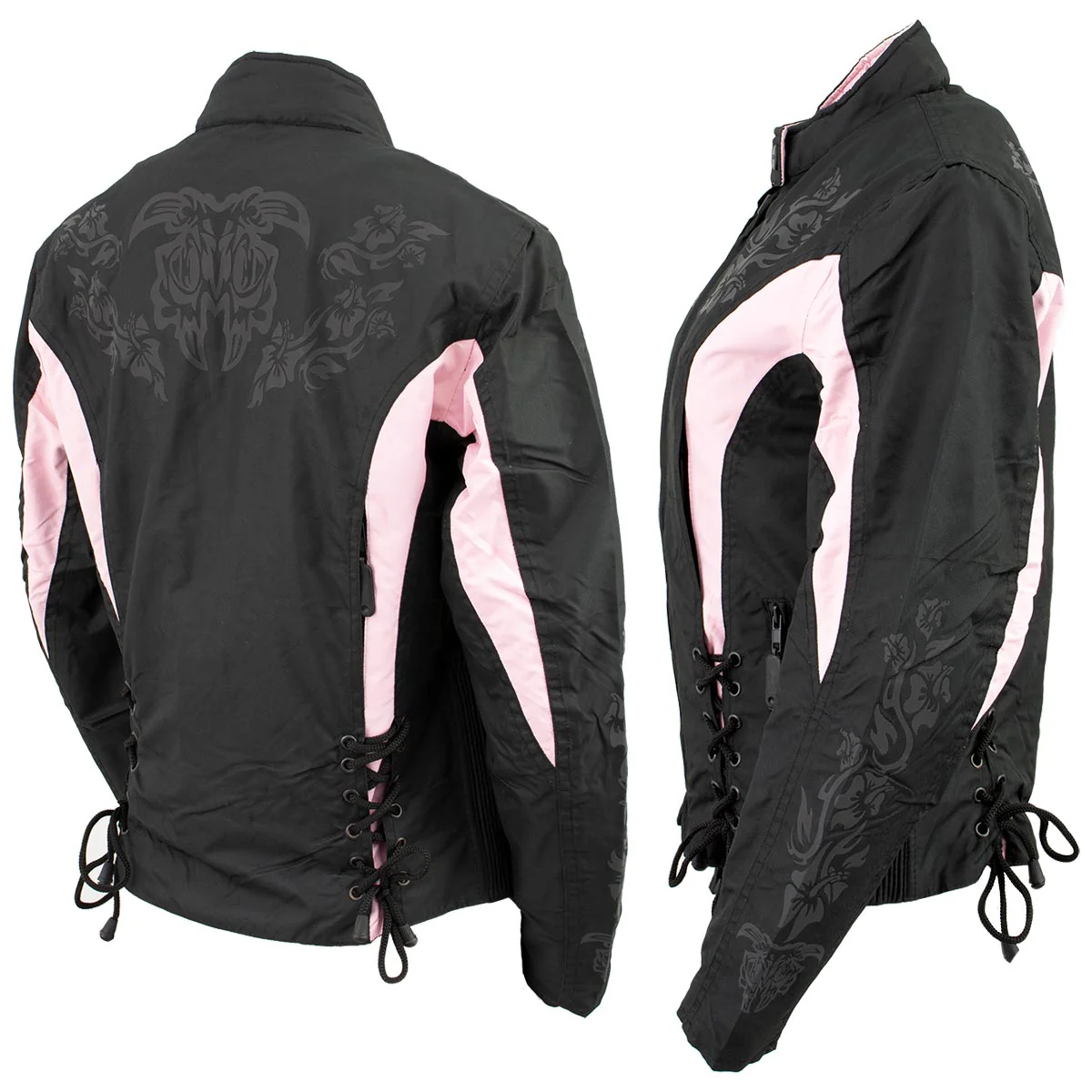 NexGen SH236806 Women's 'Reflective Buffalo Head' Black and Pink Textile Jacket - Image 4