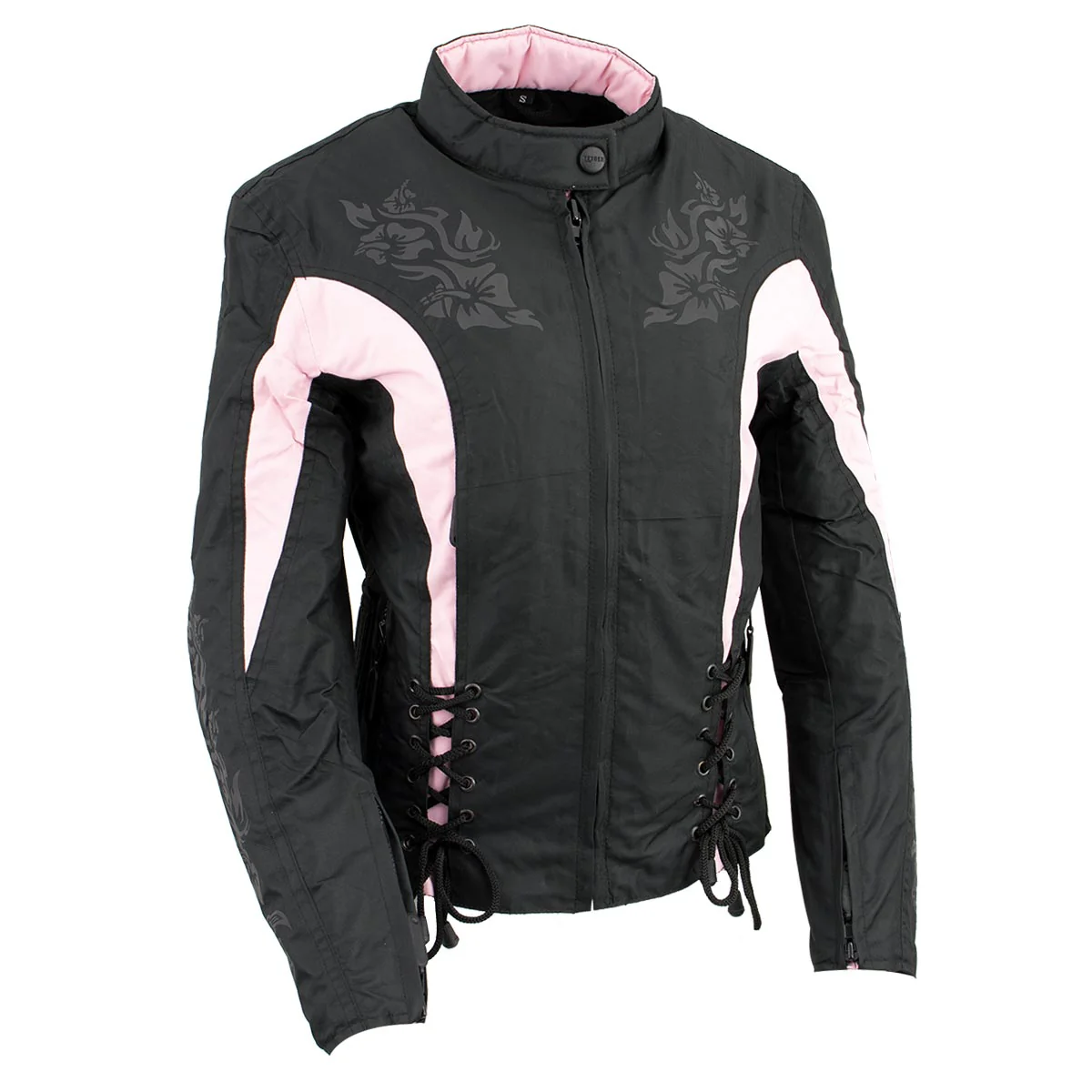 NexGen SH236806 Women's 'Reflective Buffalo Head' Black and Pink Textile Jacket - Image 7