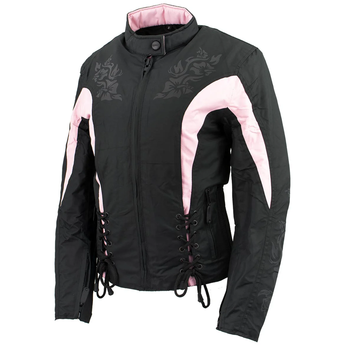 NexGen SH236806 Women's 'Reflective Buffalo Head' Black and Pink Textile Jacket - Image 8