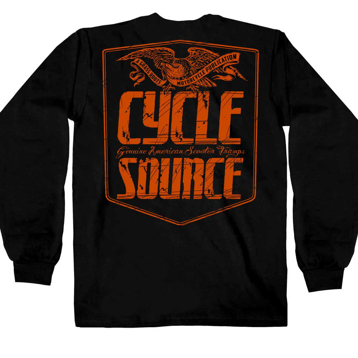 Official Cycle Source Magazine CSM2010 Men’s Eagle Black Long Sleeve Black Shirt - Image 2