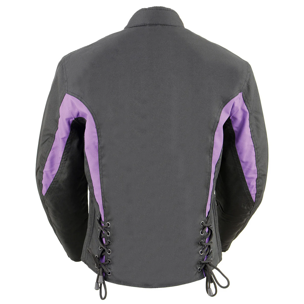 Nexgen SH2188 Women's Black and Purple Textile Motorcycle Riding Jacket with Side Stretch and Lacing - Image 2