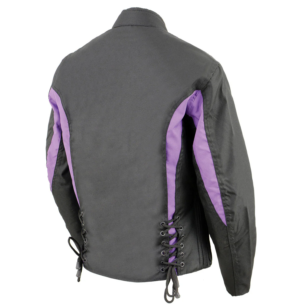 Nexgen SH2188 Women's Black and Purple Textile Motorcycle Riding Jacket with Side Stretch and Lacing - Image 5