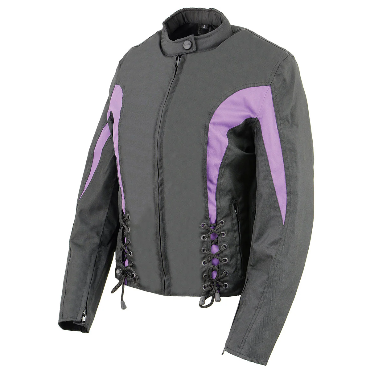 Nexgen SH2188 Women's Black and Purple Textile Motorcycle Riding Jacket with Side Stretch and Lacing - Image 6