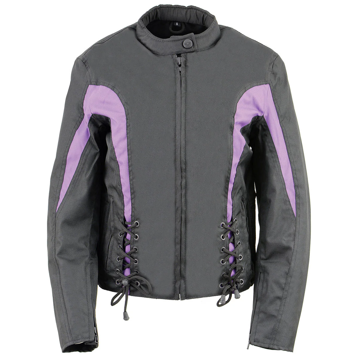 Nexgen SH2188 Women's Black and Purple Textile Motorcycle Riding Jacket with Side Stretch and Lacing - Image 7