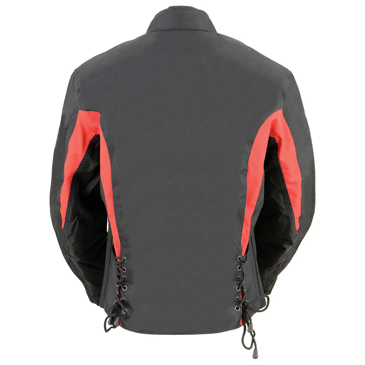 Nexgen SH2188 Women's Black and Red Textile Motorcycle Riding Jacket with Side Stretch and Lacing - Image 2