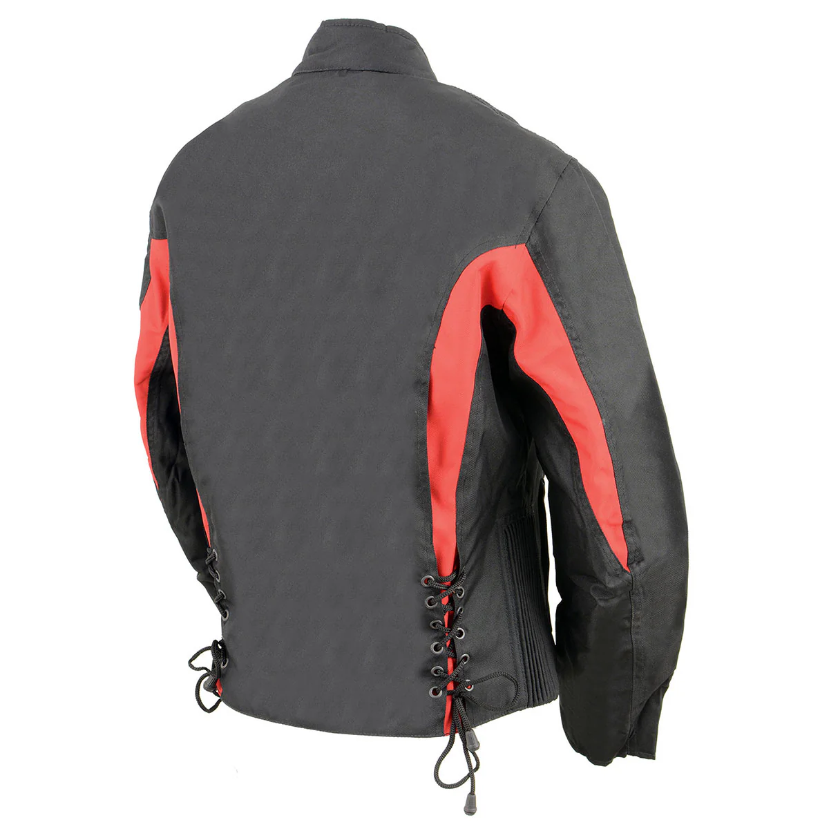 Nexgen SH2188 Women's Black and Red Textile Motorcycle Riding Jacket with Side Stretch and Lacing - Image 5