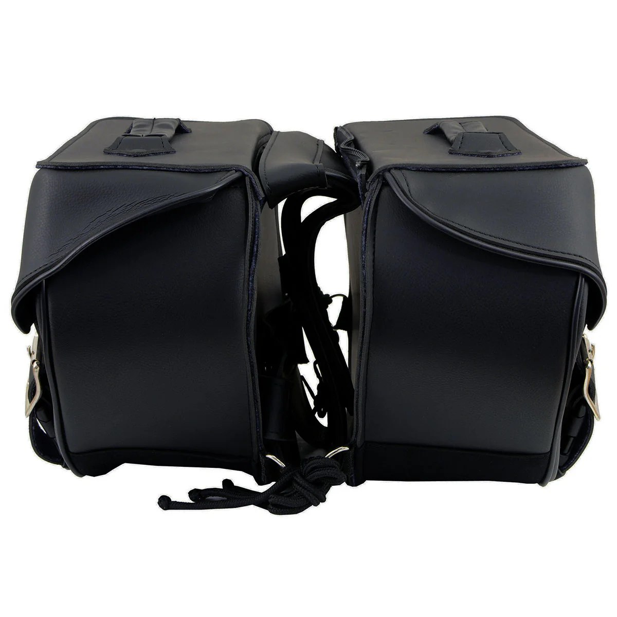 Milwaukee Leather SH55103ZB Zip Off Black Plain PVC Three Strap Motorcycle Saddlebags - Image 5