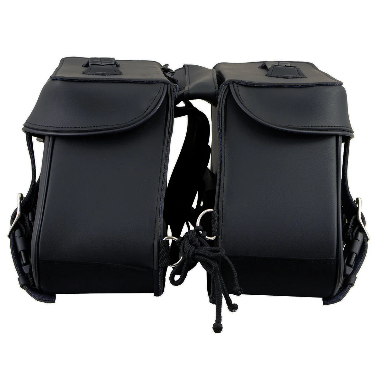 Milwaukee Leather SH55103ZB Zip Off Black Plain PVC Three Strap Motorcycle Saddlebags - Image 9