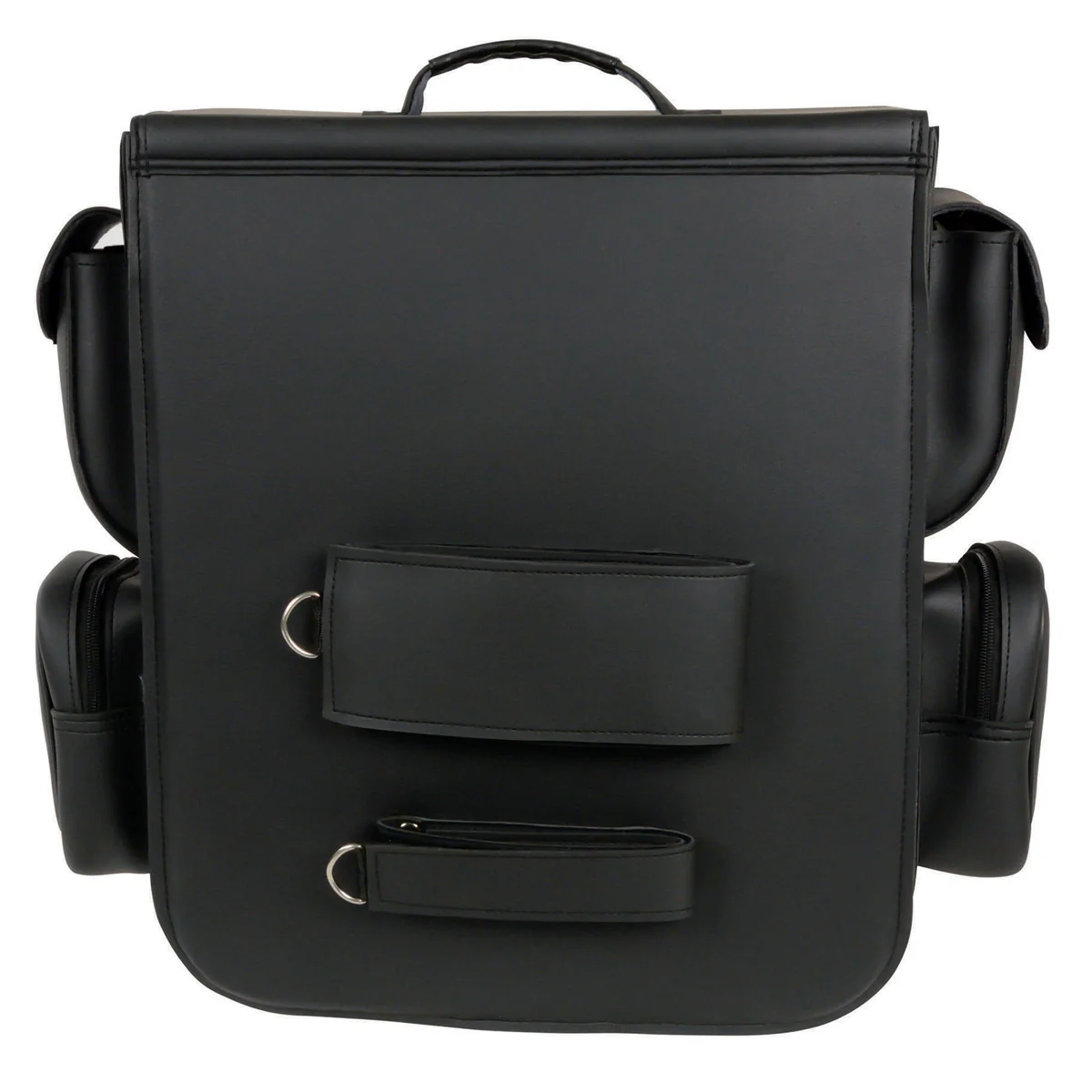 Milwaukee Leather SH584 Large Black PVC Motorcycle Sissy Bar Bag with 5 Bonus Pockets - Image 4