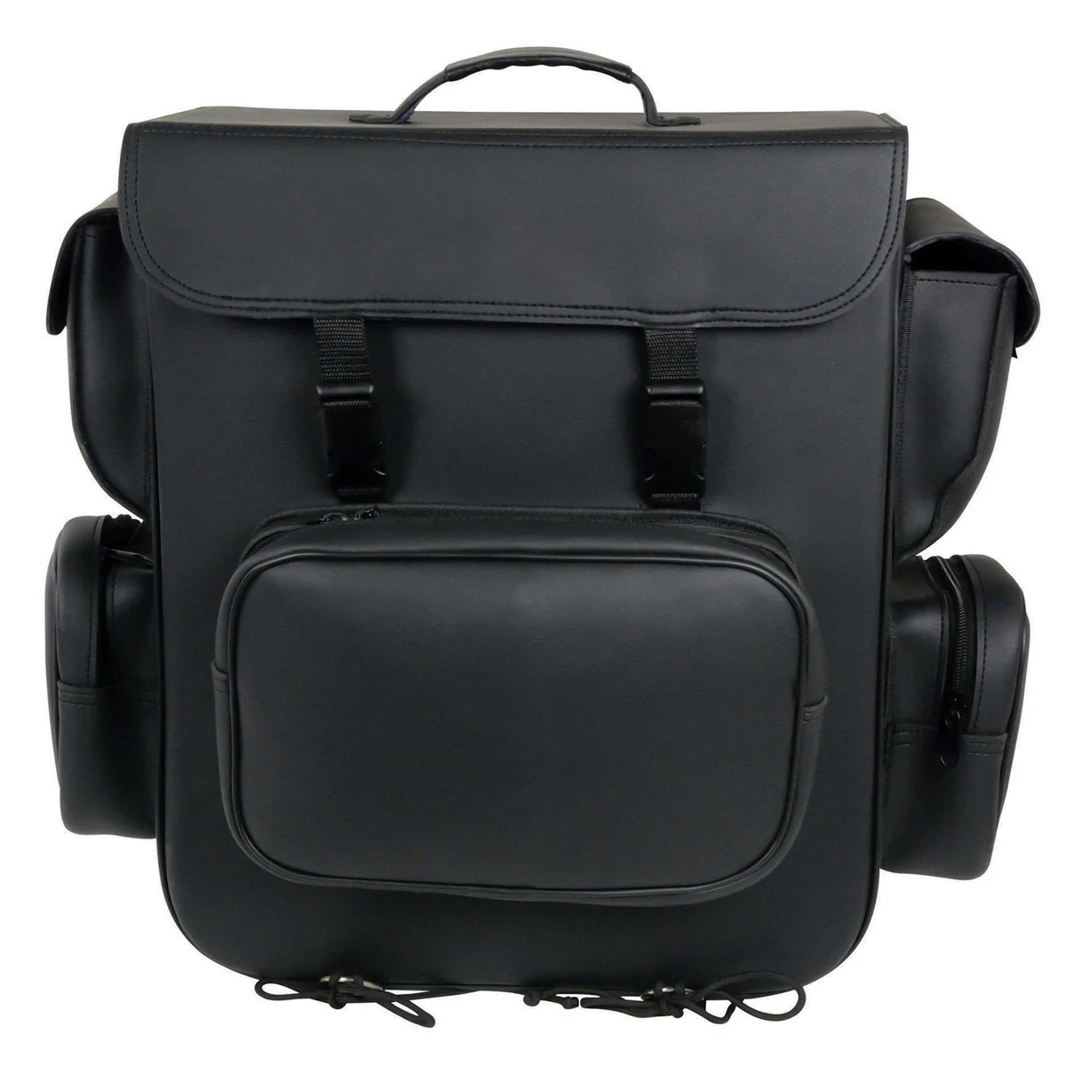Milwaukee Leather SH584 Large Black PVC Motorcycle Sissy Bar Bag with 5 Bonus Pockets - Image 6