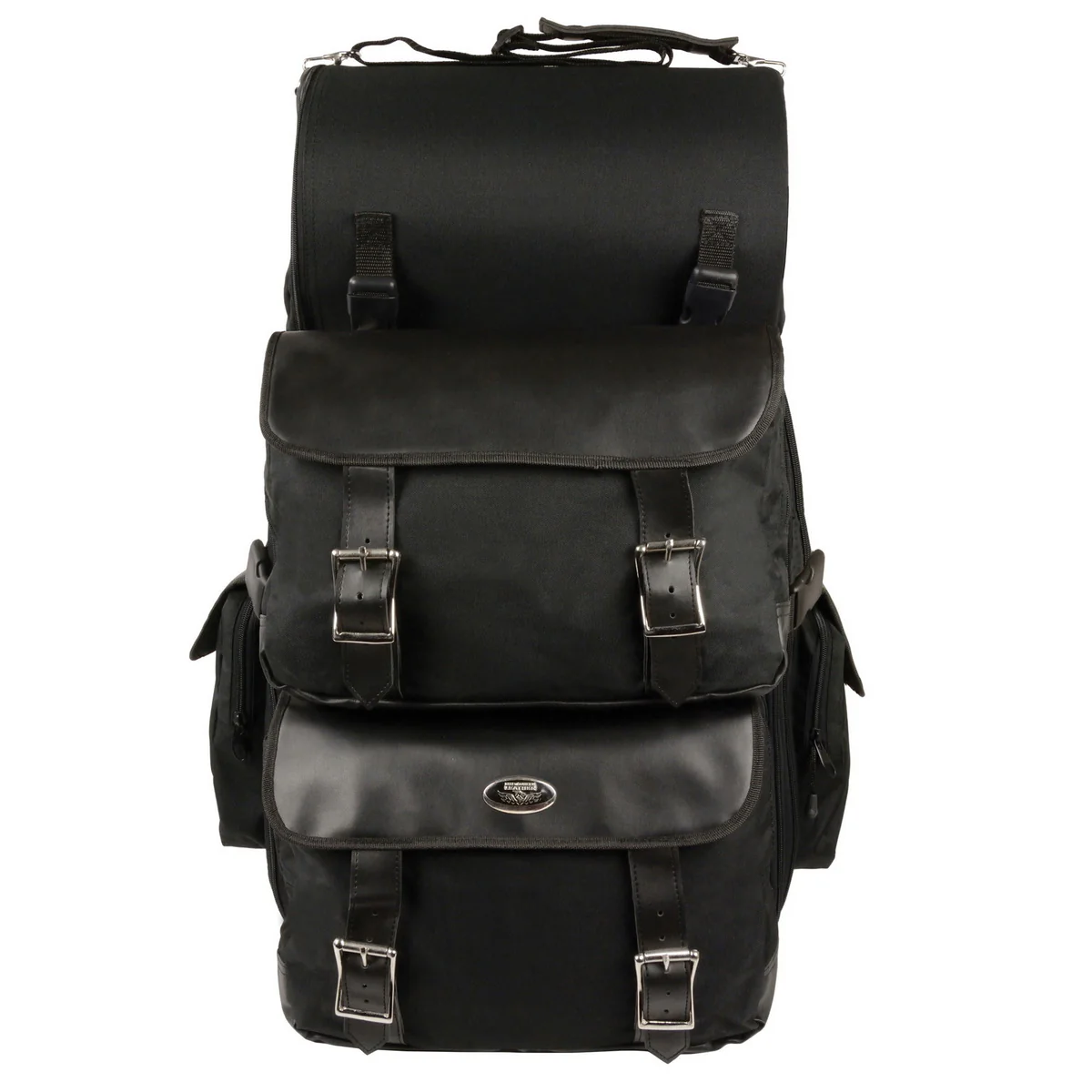 Milwaukee Leather SH606 Large Black Textile 2-Piece Motorcycle Sissy Bar Bag with Briefcase Pockets - Image 4