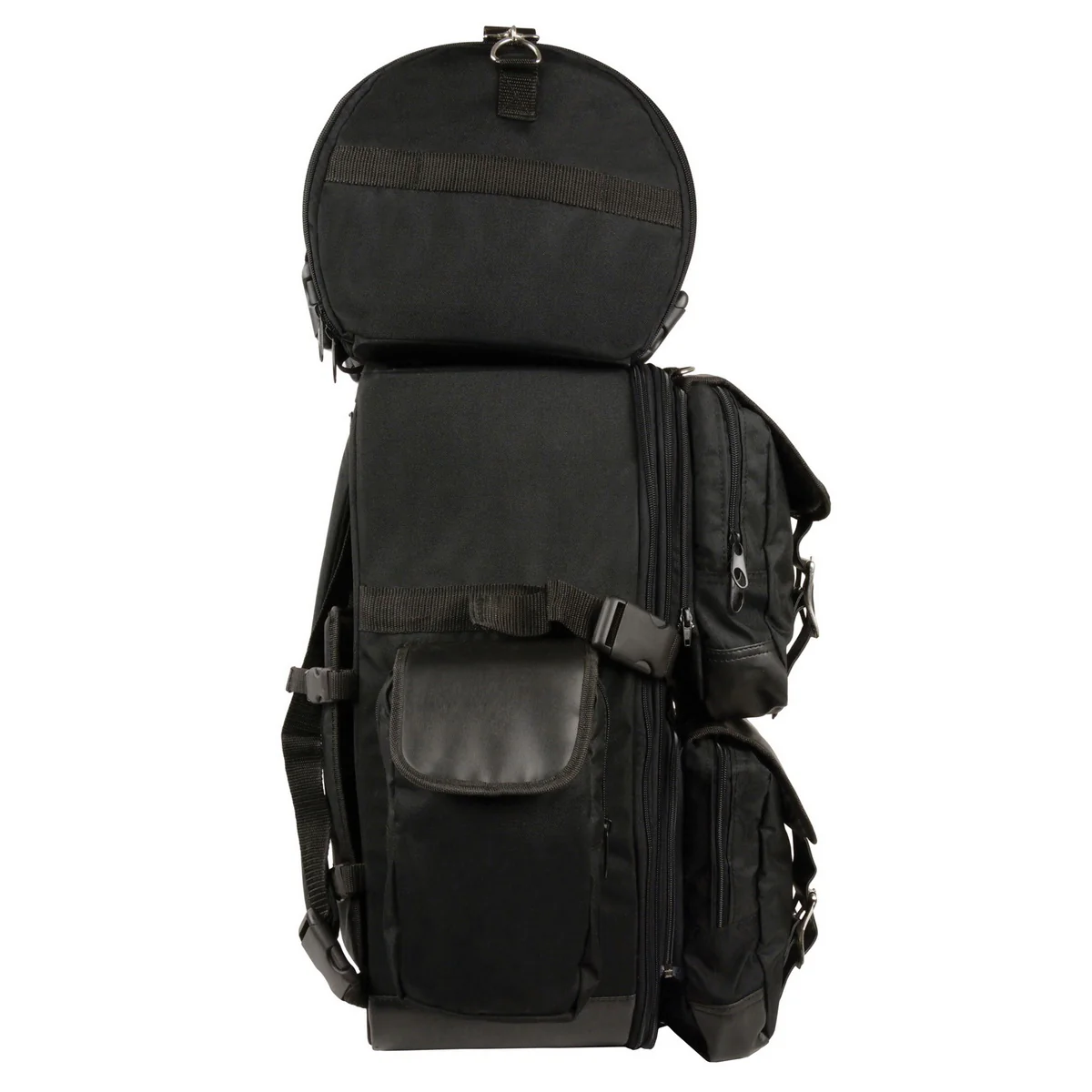 Milwaukee Leather SH606 Large Black Textile 2-Piece Motorcycle Sissy Bar Bag with Briefcase Pockets - Image 5