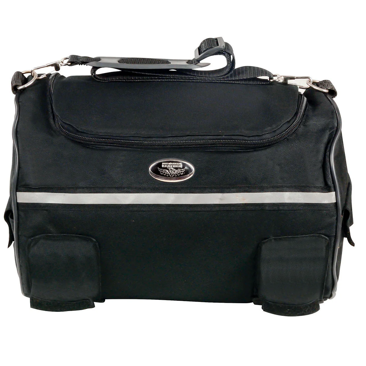 Milwaukee Leather SH608 Medium Black Textile Motorcycle Roll Bag with Reflective Material - Image 7