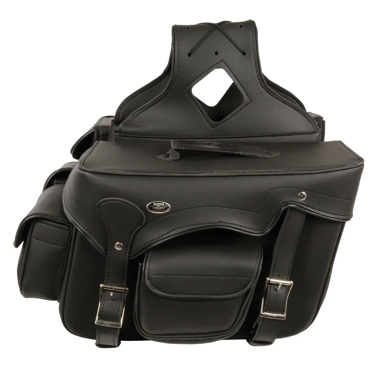 Milwaukee Leather SH66602 Zip-Off Double Pocket PVC Throw Over Motorcycle Saddlebags - Image 10