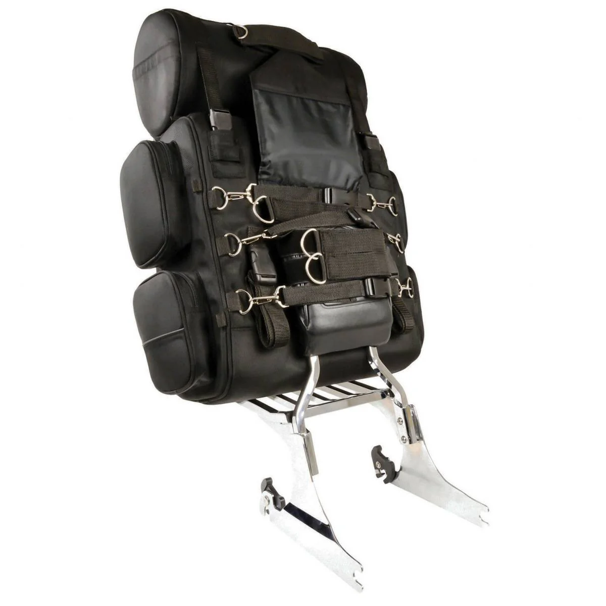Milwaukee Leather SH680 Large Black Textile Motorcycle Sissy Bar Travel Bag - Image 3