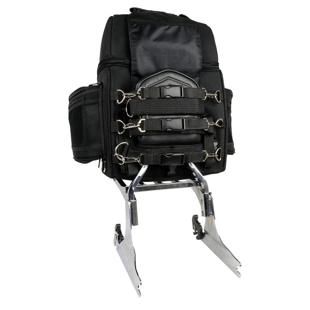 Milwaukee Leather SH682 Black Medium Motorcycle Textile Sissy Bar Travel Bag - Image 2