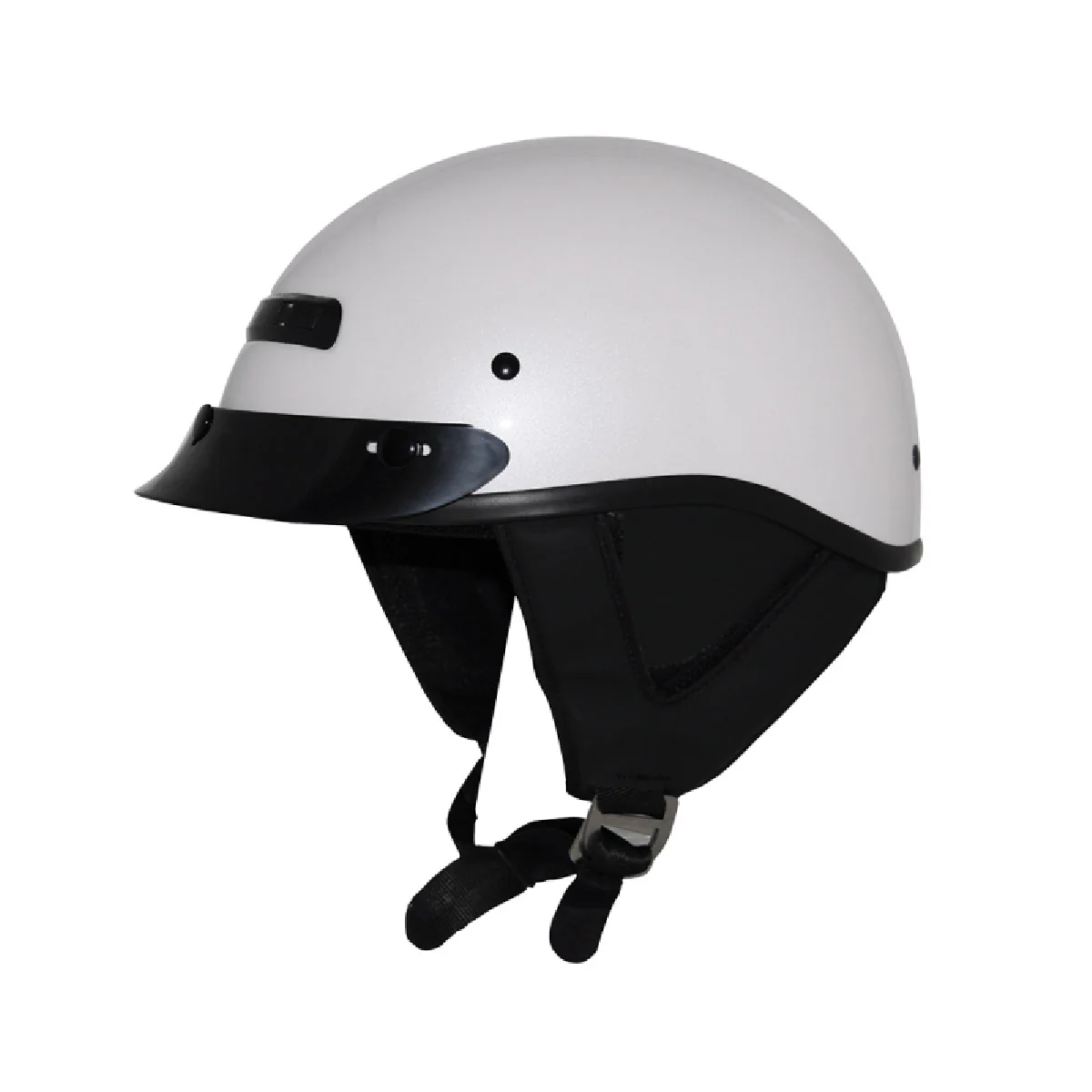 Zox ST-225B 'Alto Custom' Pearl White Motorcycle Half Helmet